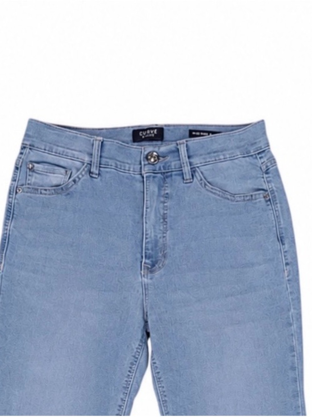 Curve Appeal High Rise Flare Jeans Women’s Size 8/29 Light Wash Stretch Denim - Picture 2 of 7